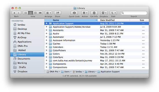 Mac library folder missing